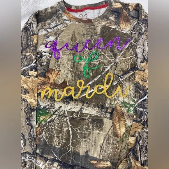 Camouflage Mardi Gras long sleeve tshirt - Picture 2 of 3